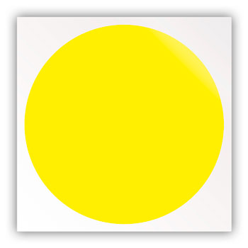 Визуальный знак «Желтый круг для слабовидящих», B91 (пленка, 150х150 мм)